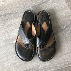 Born Brown Leather Slippers Size 7